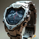 APR-110500-A1 Black Silver Stainless Steel Analog-Digital Watch.