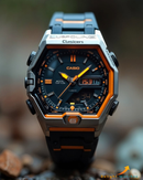 APR-1105100-A1 Black Silver Stainless Steel Watch.